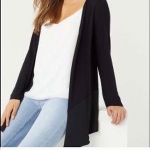 Cabi Waterfall Cardigan Matte Black Jersey